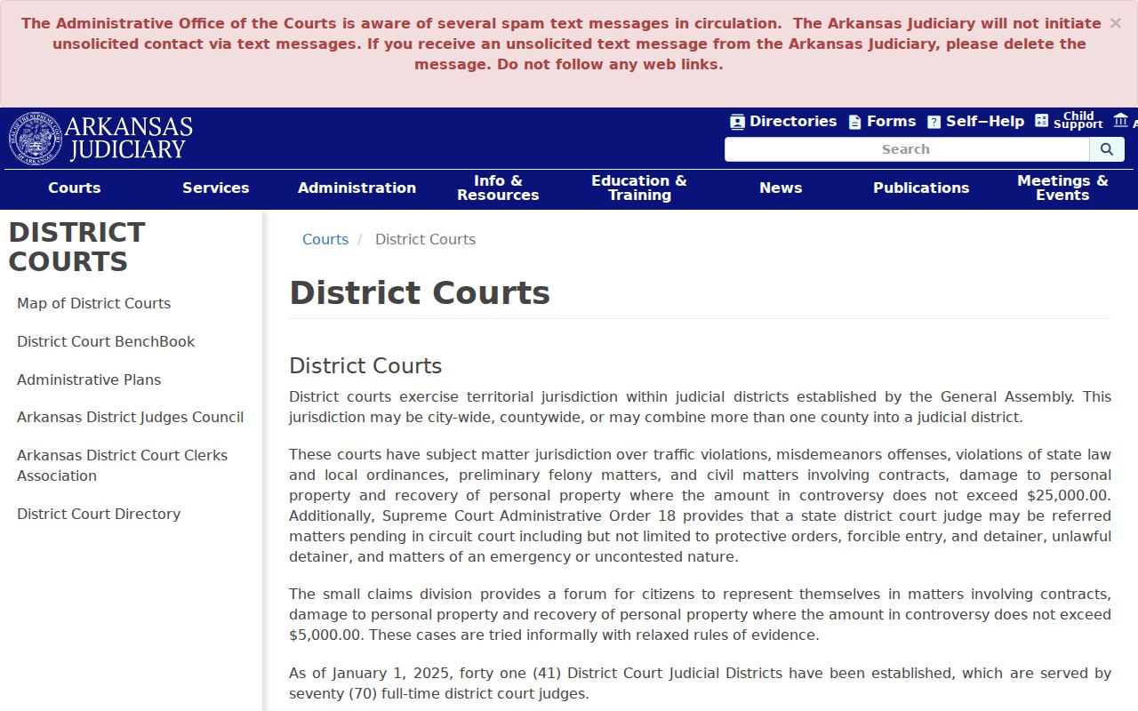 Grant County civil court docket jurisdiction for state district court claims