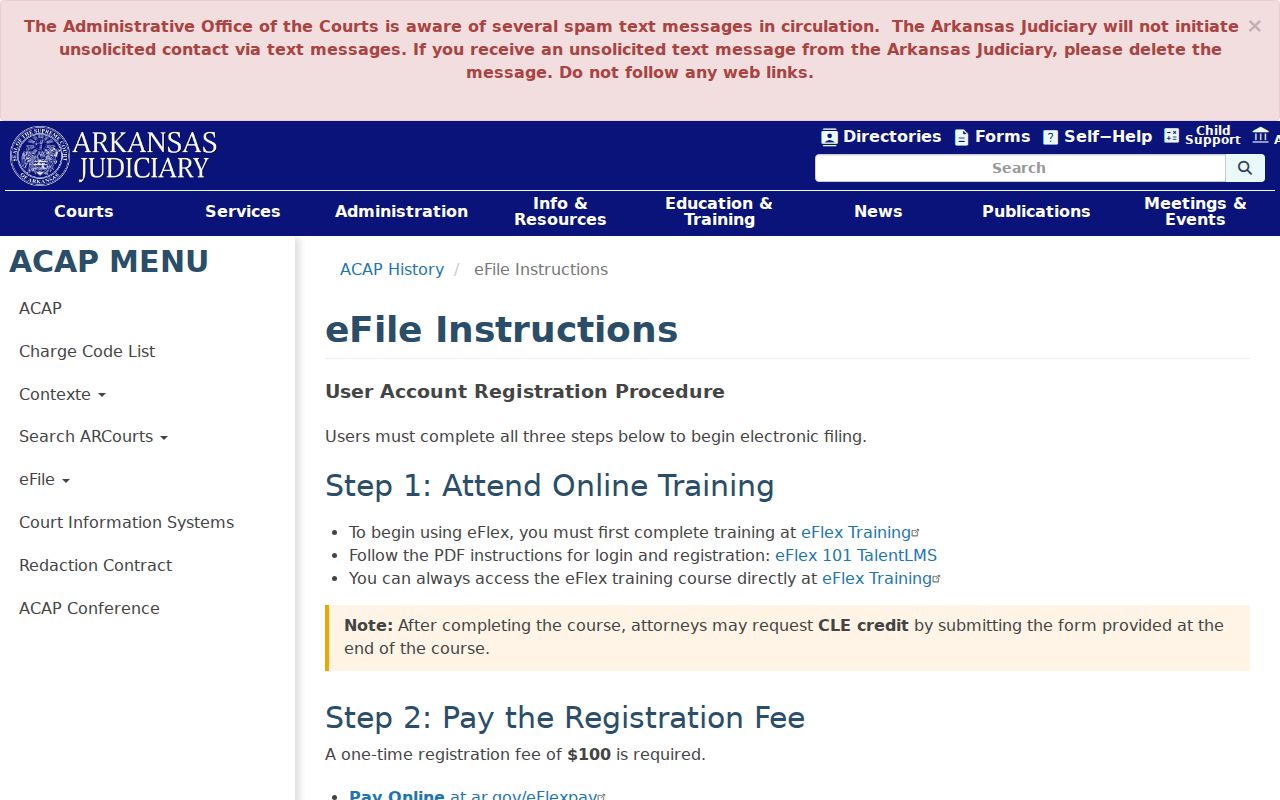 Grant County court case records eFlex training page