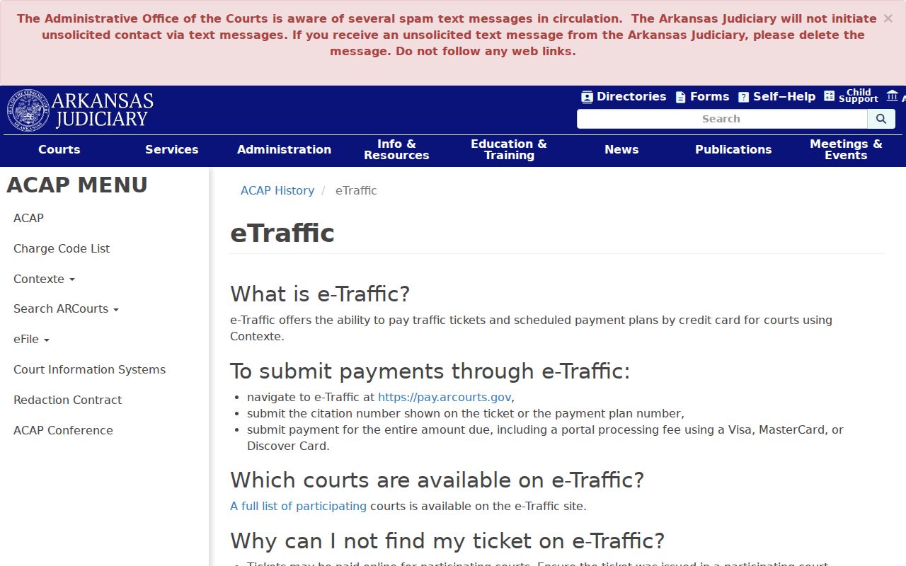 Grant County traffic court statewide eTraffic coverage page