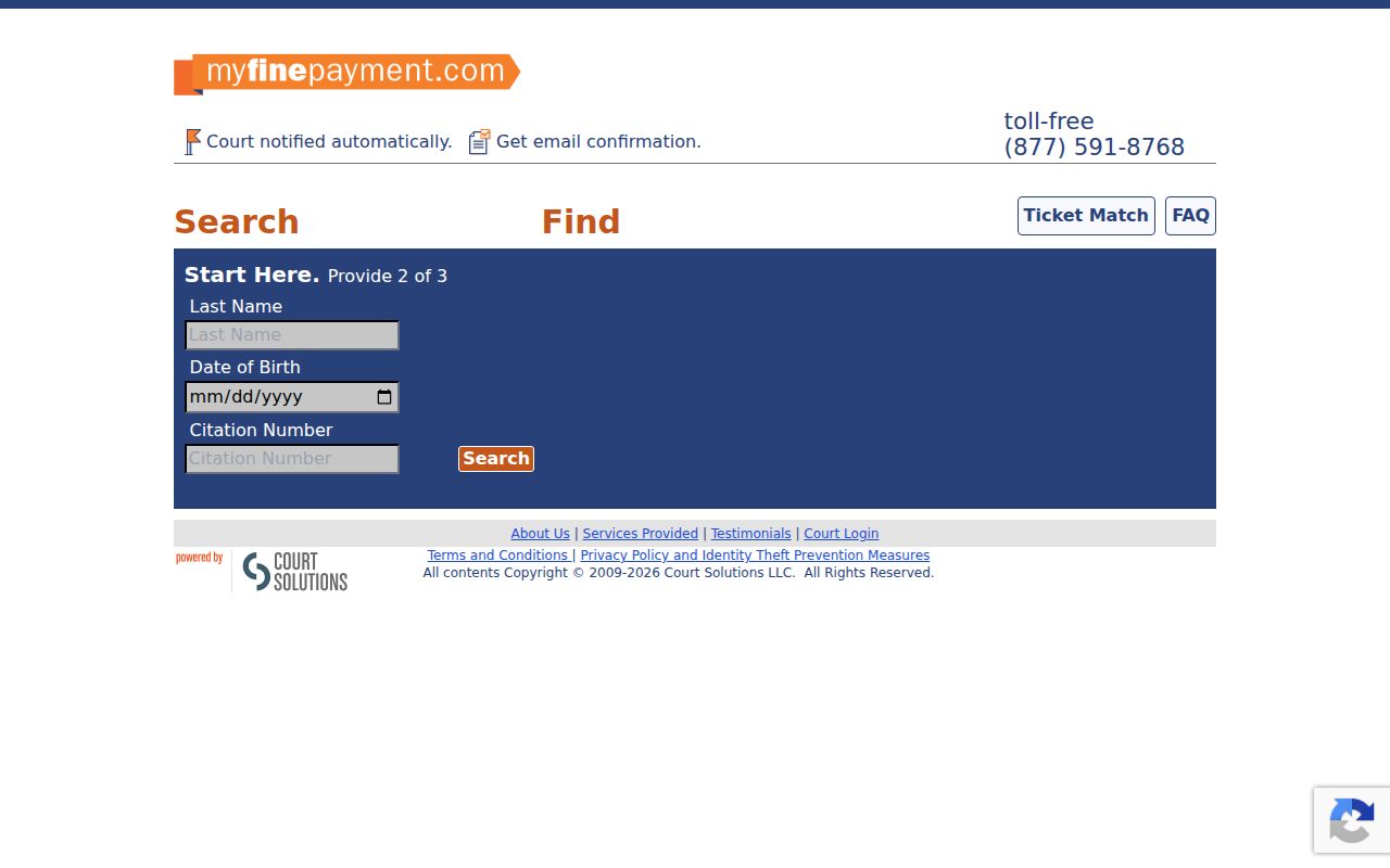 Grant County traffic court ticket lookup form
