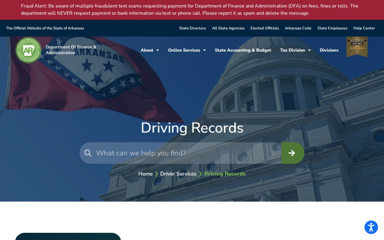 Grant County traffic court record compared with separate Arkansas DFA file