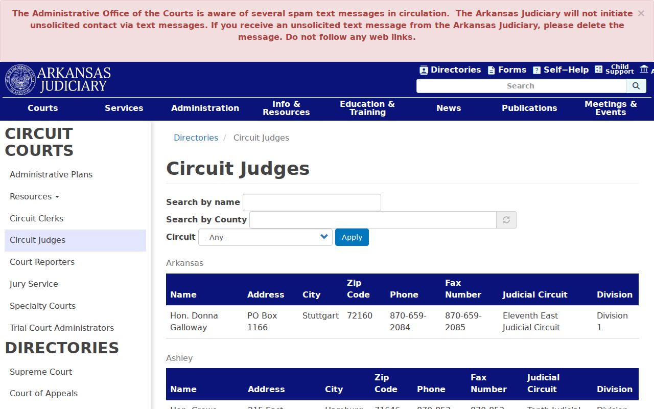 Grant County court docket circuit judge directory